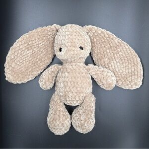 Handmade 12” Amigurumi Bunny Plush Neutral Beige Crochet Stuffed Toy - READ